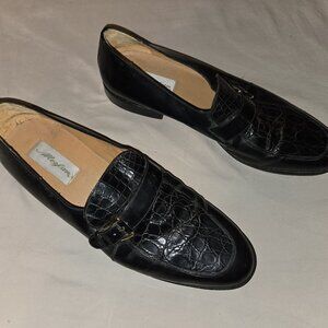 Men's Mezlan Genuine Crocodile Shoes Made in Spain Color Black Size 15 M